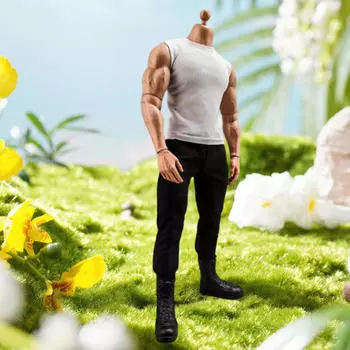 1/6 Мужская фигурка Футболка Безрукавка Жилет Наряды Короткий рукав Кукольная одежда Мини для 12 дюймов Аксессуары белый