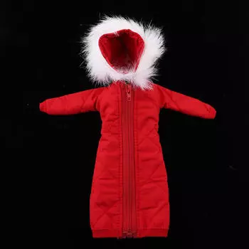 1/6 Очаровательное теплое длинное стеганое пальто для BJD SD куклы Одежда Аксессуар розы красного