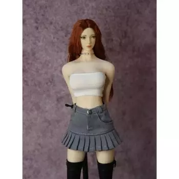 1/6 одежда сексуальная 1/6 одежда женская карго плиссированная юбка комбинезон, юбка секретаря (тело, голова и обувь не включены) серый
