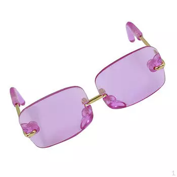 1/6 пара квадратных очков с прозрачными линзами для кукол Blythe розовый