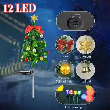 1-6 Pcs Solar Christmas Tree Decor Lights IP65 Waterproof Outdoors LED Lawn Light Garden Landscape Lamps for Patio Porch Pathway 1pcs
