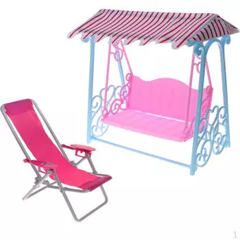 1/6 розовый пляж и палуба, качели, модель кукольного домика, миниатюрная мебель для кукол, аксессуары, детский игровой набор