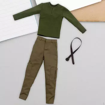 1/6 рубашка с брюками, рубашка-пуловер, ретро косплей пояс с длинными рукавами для модели куклы 12 дюймов,