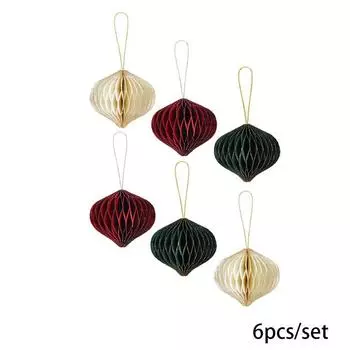 1/6 шт., бумажный сотовый орнамент, фонарь, сферические подвесные украшения