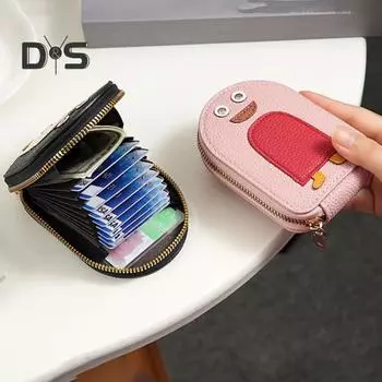 1/6 шт. держатель для кредитных карт с дизайном пингвина, кошелек с застежкой-молнией, износостойкий водонепроницаемый держатель для карт, органайзер с 11 отделениями светло-фиолетовый