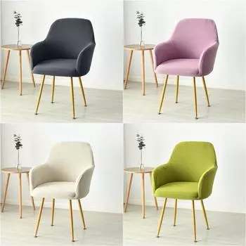 1/6 шт. флисовый чехол на стул с высоким наклоном, Чехлы на обеденные стулья House De Chaise, моющиеся чехлы на сиденья для отеля, дома, банкета 1pc Chair cover зелёный