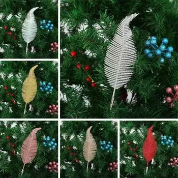 1/6 шт. имитация красочных пластиковых перьев с зажимом для рождественской елки, декорации для вечеринки, реквизит для декора поддельных перьев для рождественской елки