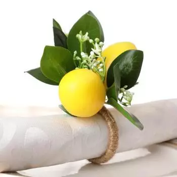 1/6 шт., кольца для салфеток с лимоном, реалистичные, простые в использовании, в деревенском доме, ручная работа, кольцо для салфеток с зеленью, держатель для салфеток, украшение для свадебной вечеринки 1pc