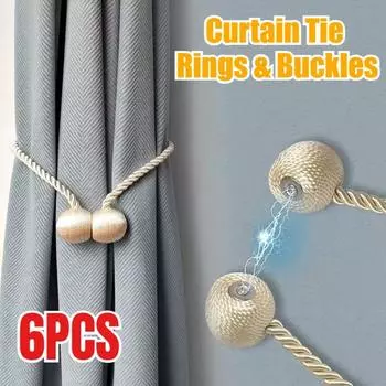 1-6 шт. Креативные магнитные подхваты для штор с дизайном наушников, подходят для гостиной, украшения мебели для спальни 1pc белый