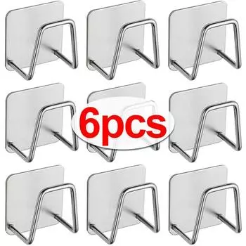 1-6 шт. Кухонная мойка из нержавеющей стали, держатель для губок, самоклеящаяся полка для сушки слива, настенные крючки для хранения, органайзер