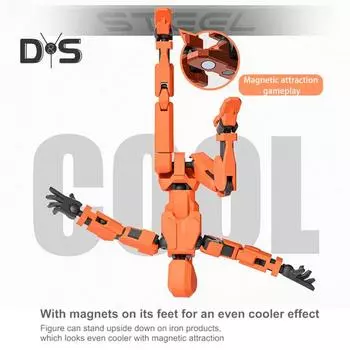 1/6 шт. Магнитная фигурка робота с аксессуарами, подвижные суставы, 3D-печатная модель робота, игрушка для снятия стресса, шарнирная фигурка-манекен для рабочего стола