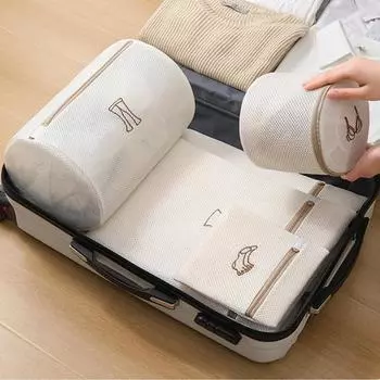 1/6 шт. мешок для белья с мелкой сеткой на молнии, большая вместимость, нижнее белье, носки, бюстгальтер, футболка, брюки, платье, деликатная одежда, стиральная машина, мешок для машинной стирки A бежевый
