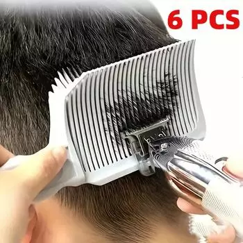 1/6 шт. мужская расческа с масляной головкой, плоская нажимная резка, помощник для парикмахерских, инструмент для обрезки формы, постепенная лопата, инструмент для укладки 1PCS белый