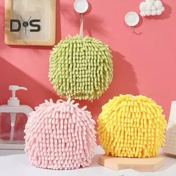 1/6 шт. Полотенце для рук из синели с подвесным шнурком, хорошо впитывает воду, компактный дизайн, сверхтонкое волокно, утолщенное, многоразовое, для уборки кухни и ванной комнаты красный