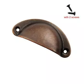 1/6 шт. Ракушка Выдвижная Ретро Чашка Выдвижной ящик Кухонный Выдвижной ящик Мебельная Фурнитура Полумесяц Железные Ручки Античная Латунь Дверь Шкафа 1pc