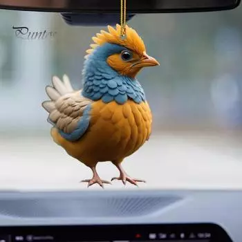 1/6 шт. Рождественский цыпленок, украшение, милый мультяшный мотив, акриловая подвесная подвеска, украшение на рождественскую елку для зимних вечеринок, декор для фермерского дома A