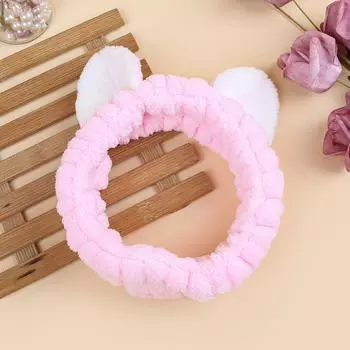 1/6 шт. Спа-повязки на голову для макияжа и умывания лица, повязки для волос с кошачьими ушками, эластичная повязка для йоги и душа для девочек и женщин