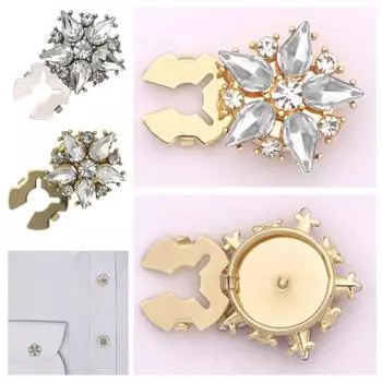 1/6 шт. Стразы для пуговиц, накладки на рукава с цветочным узором, мгновенные застежки-кнопки, украшения для платья, костюма, смокинга, рубашки, смокинга 1pc