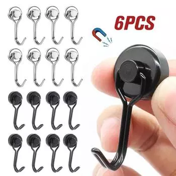 1/6 шт. сверхпрочный магнитный крючок сильные магниты крючки для хранения холодильник гриль ключ полотенцедержатель стойка кухонные аксессуары для дома