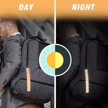1/6 шт. светоотражающий ремешок с подвесной пряжкой, высокая видимость, альпинизм на открытом воздухе, кемпинг, велоспорт, безопасный отражатель, рюкзак, брелок, подвеска чёрный
