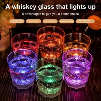 1/6 шт. светящиеся рюмки со светодиодной подсветкой бокалы для виски для вечеринки светящиеся в темноте рюмки многоразовая посуда для напитков на день рождения рождественские фестивали