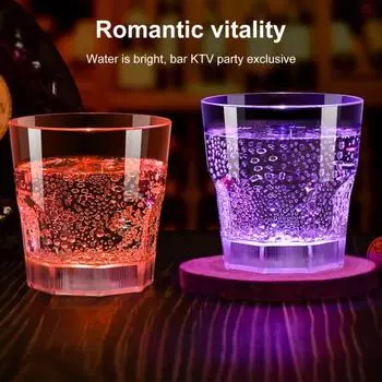 1/6 шт. светящиеся рюмки со светодиодной подсветкой бокалы для виски для вечеринки светящиеся в темноте рюмки многоразовая посуда для напитков на день рождения Рождество красный