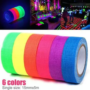 1/6 шт., вечерние полы, сцены, серебристые ленты, флуоресцентные ленты, УФ-светоотражающие ленты, самоклеящиеся