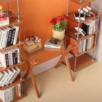 1:6 столов для кукольного домика, реалистичный прозрачный миниатюрный компьютерный стол, модель игрового дома, игрушка для домашнего декора A светло-коричневого