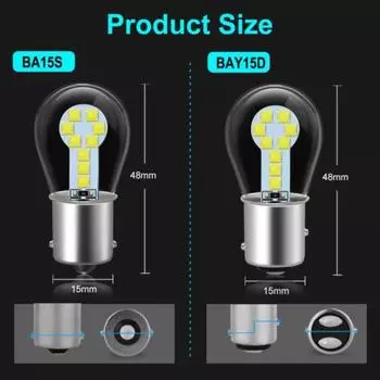 1-6 светодиодных ламп Auto BA15S BAY15D Rcklicht Bremslicht Birne Licht Lampe DC 12V 1157 белый