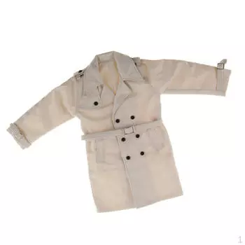 1/6 Тренчкот Верхняя одежда Длинная куртка для 12 мужской фигуры белый