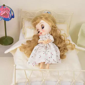 1:6 Железная Кровать с Матрасом Твин Ролевые Игры Миниатюрная Мебель Комната Мини Ретро Для Подарка