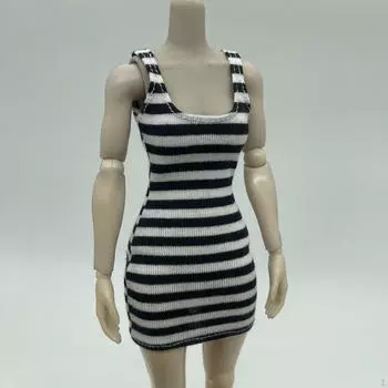 1/6 женский полосатый соединенный жилет, ручная работа кукольная одежда костюм аксессуар, для 12 дюймов женский экшн