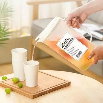 1.6L/2L Cold Water Pot Transparent Beverage Dispenser Water Jug Kitchen Refrigerator L