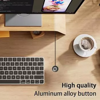 1.6M Настольный компьютерный переключатель Алюминиевый сплав Вкл. Выкл. Кабели SW Кнопка питания ПК Материнская плата ПК Внешняя кнопка запуска питания чёрный