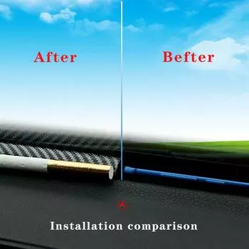 1.6M Универсальная резиновая автомобильная приборная панель Пылезащитная уплотнительная полоса Наклейки Углеродное волокно Заполнитель уплотнительная полоса зазор приборной панели автомобиля чёрный
