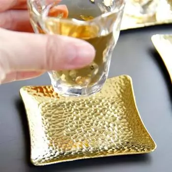 1/6pc Metal Coaster Cup Holder Protect Heat Tray Copper Square Dining Table Holiday Decoration Resistant Mat 1pc золотой