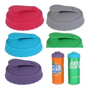 1/6PC Silicone Soda Can Lid Reusable Multi-color Beverage Can Protector LeakProof Drinks Juice Beer Bottle Cap Sealing Can Cover