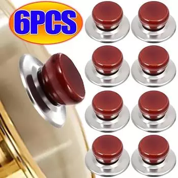 1/6PCS Kitchen Pot Lid Universal Pan Lid Combined Set Replacement Tops Hand Grip Knobs Handle Resistant Tool with Screwdriver