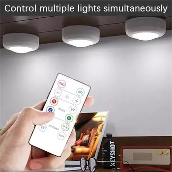 1-6pcs Smart Wireless LED Under Cabinet Lights COB Night Light With Remote Control Perfect For Wardrobe Kitchen Closet Cupboard