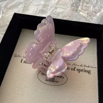 1/6pcsFantasy Super Fairy Butterfly Double Grabbing Clip Female Acetate Hair Shark Clip Half Tie Hair Ornament Hair Grab