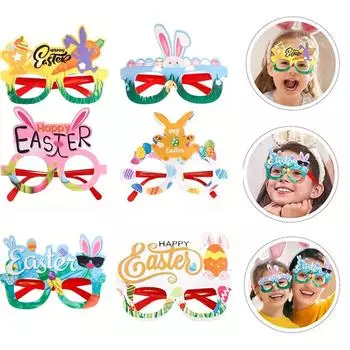 1/6шт пасхальная оправа для очков набор украшений праздничная вечеринка игрушка украшения кролик яйцо цыпленок рамка для очков фото реквизит