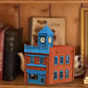 1/72 Деревянные архитектурные наборы Модель дома 3D-головоломка Самостоятельная сборка зданий своими руками для