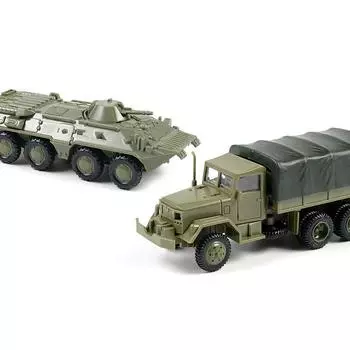 1:72 M35 Модель Бронированного Автомобиля Игрушечная Машина Советский БТР 80 Колесная Безрезиновая Сборка Модель Военный Игрушечный Грузовик m35 truck