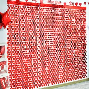 1 78,7 39,3 дюйма супер большая красная алюминиевая пленка с любовью лента для Дня святого Валентина баннер фон занавес свадебная фотосъемка реквизит