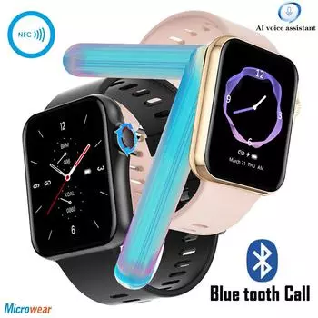 1.7 Blue Tooth Call Women Smart Watch 7 Ai Voice Assistant Heartrate Sport Fitness Tracker Nfc Waterproof Men Smartwatch