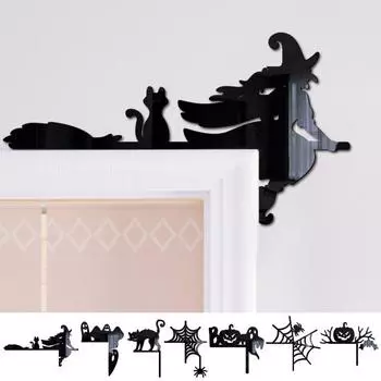 1/7 шт. Хэллоуин дверь топпер настенная наклейка 3D ведьма призрак черная кошка паутина тыква окно дверь A
