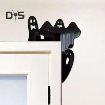 1/7 шт. Хэллоуин наклейка на дверь 3D ведьма призрак черная кошка паутина тыква окно дверь угловой знак акриловый переключатель украшение A