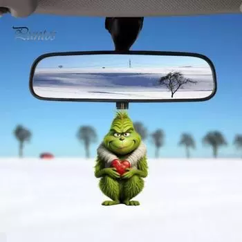 1/7 шт. Рождественские елочные украшения, мультяшный зеленый эльф, подвесное украшение, акриловая рождественская подвеска для праздничного украшения окна автомобиля, стены, дерева B