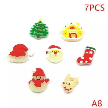 1/7 шт. светящиеся в темноте подвески для обуви на Рождество идеальный праздничный подарок креативные аксессуары для обуви зажимы для обуви украшение для обуви A5