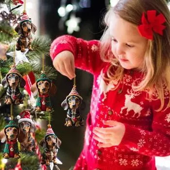 1/7 шт. в шляпе автомобиля Санта-Клауса с подвеской-колокольчиком для собаки, забавная яркая собака на Рождество B